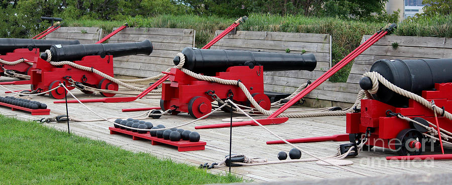 Three Red Canons at Fort McHenry Photograph by Cynthia Snyder