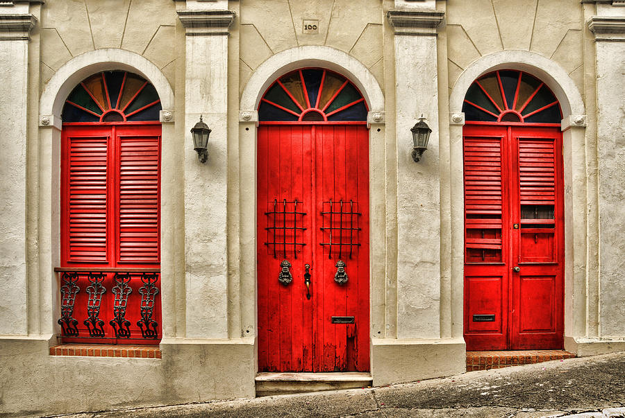 Red Doors In Puerto Rico Photograph by Barbara Budzinski - Fine Art America