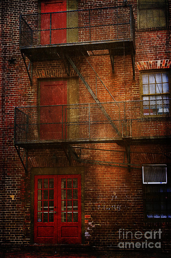 Three Red Doors Photograph by Terry Rowe