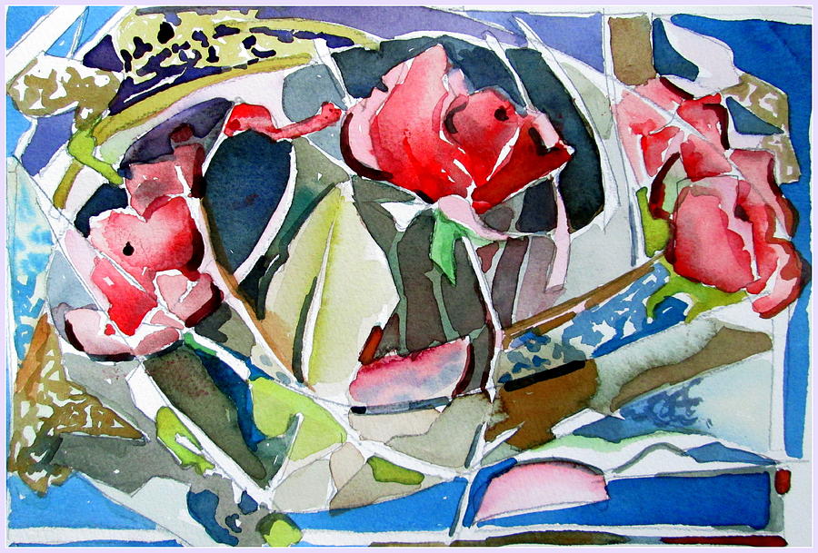 Three Roses Abstract Painting