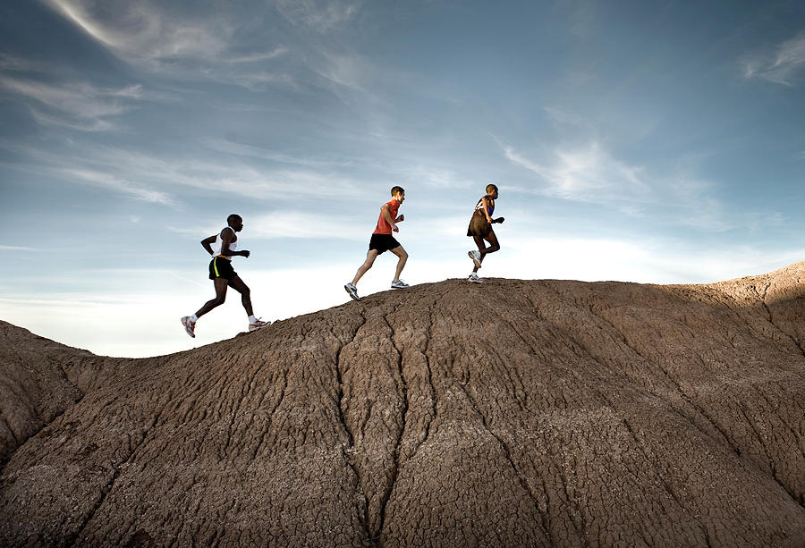 Three Runners On A Marathon Training Photograph by Ryan Heffernan ...