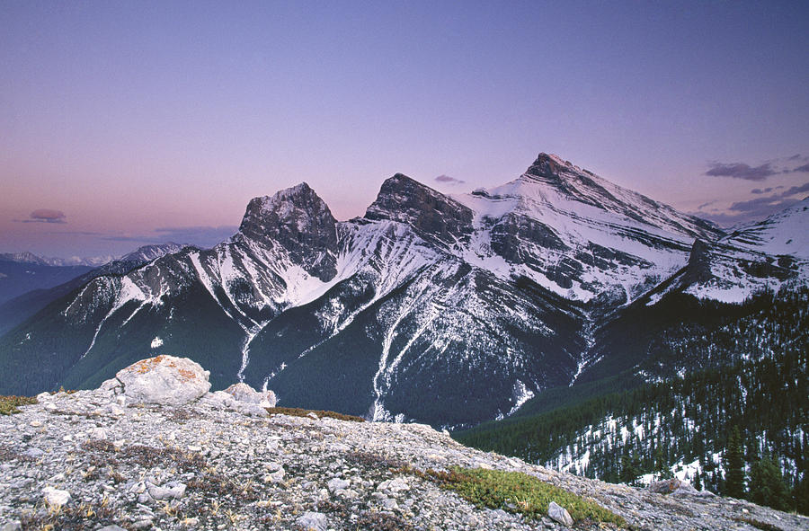 Canmore Photograph - Three Sisters at Twilight by Richard Berry Canmore Photograph - Three Sisters at Twilight by Richard Berry