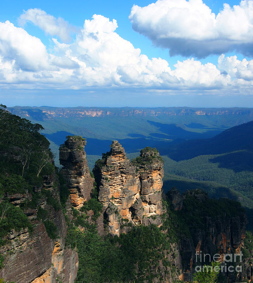 Nature Photograph - Three Sisters in the Blue Mountains by Kaleidoscopik Photography