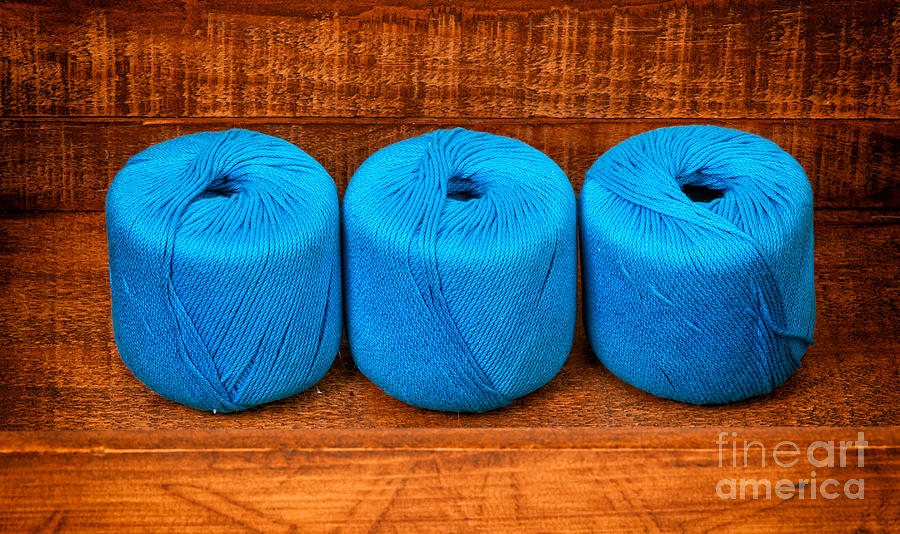 Three skeins of knitting yarn Photograph by Les Palenik