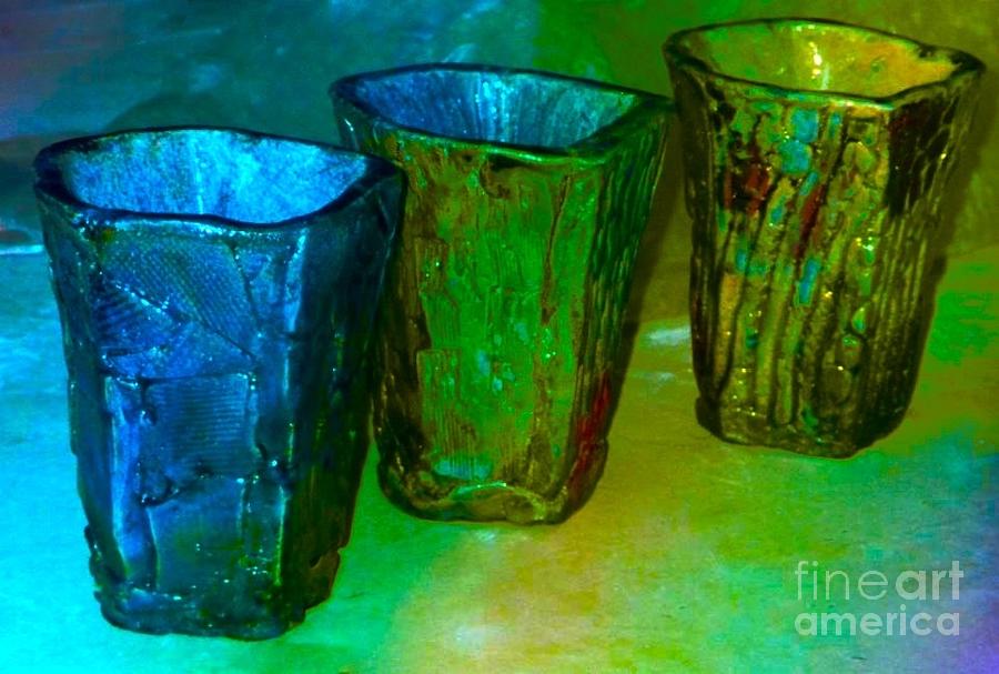 Three Smoke Fired Vases Ceramic Art by Joan-Violet Stretch