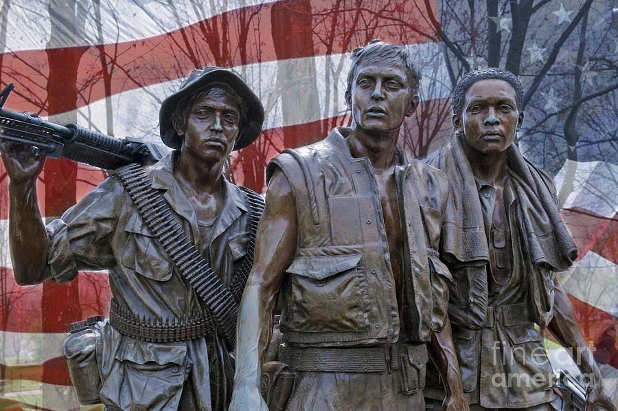 Three Soldiers Vietnam Veterans Memorial Washington DC Photograph by David Zanzinger