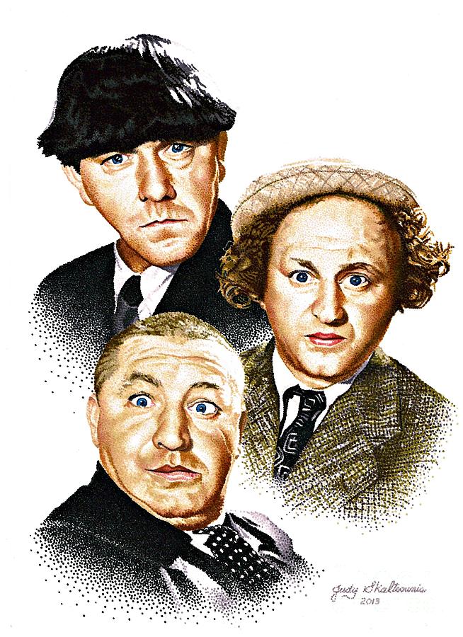 Celebrity Drawing - Three Stooges by Judy Skaltsounis