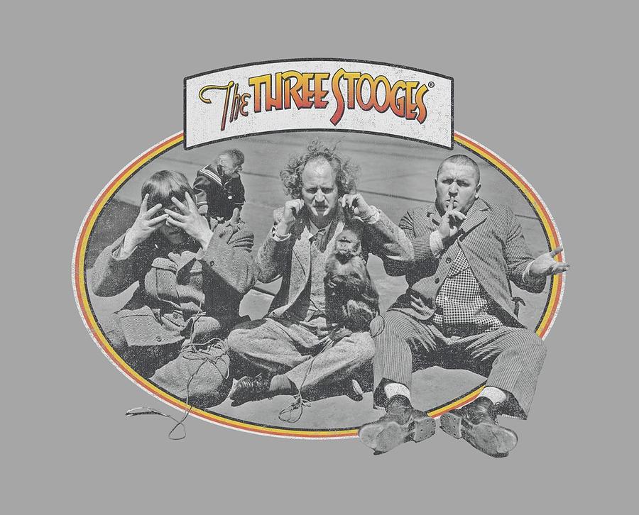 The Three Stooges Digital Art - Three Stooges - Monkey See by Brand A