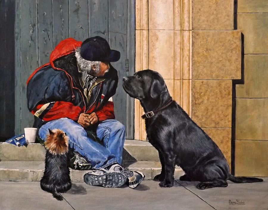 Three Strays Painting by Barry BLAKE