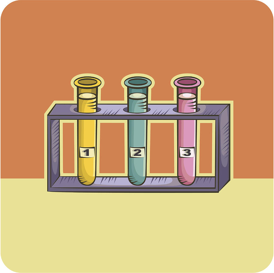 Three Test Tubes Drawing by Imagezoo