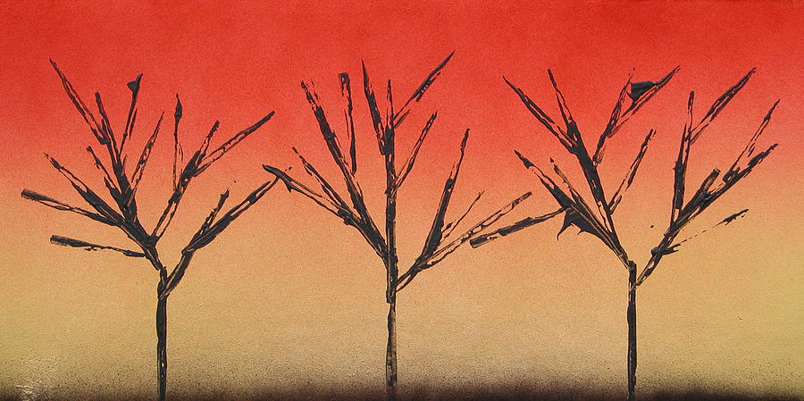 Three Trees Painting by Rhodes Rumsey