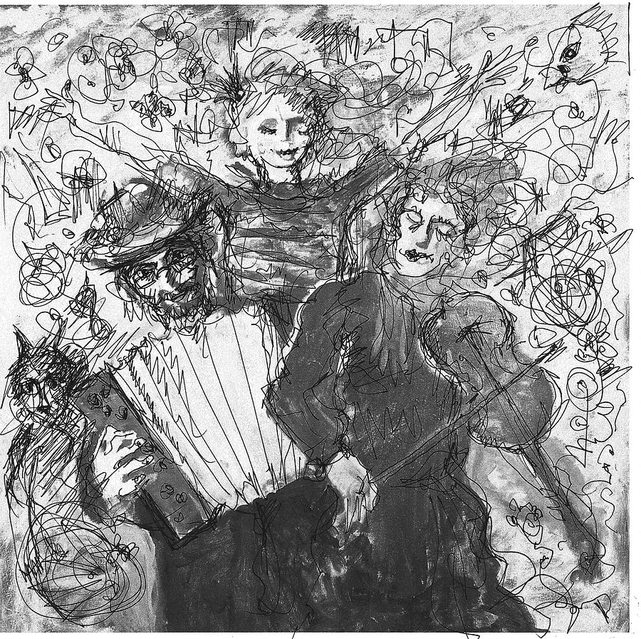 Three Troubadours Painting by Maxim Komissarchik