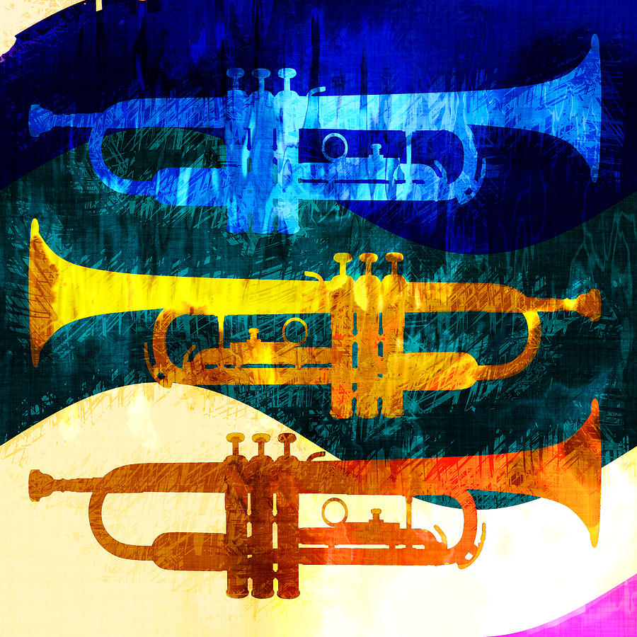 Three Trumpets Digital Art by David G Paul