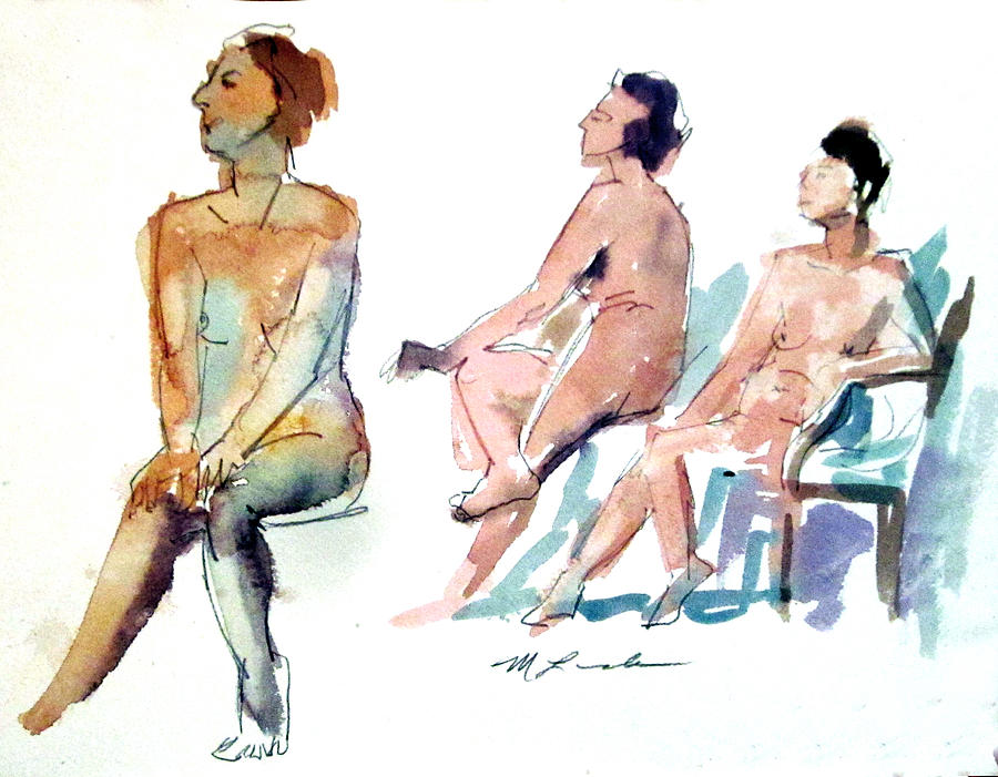 Three Two Minute Poses Painting by Mark Lunde