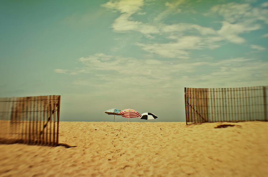 Three Umbrellas On The Beach Photograph by Suzanne Cummings Three Umbrellas On The Beach Photograph by Suzanne Cummings