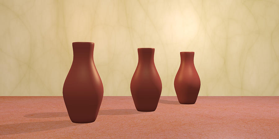 Three Vases Digital Art by Gabiw Art