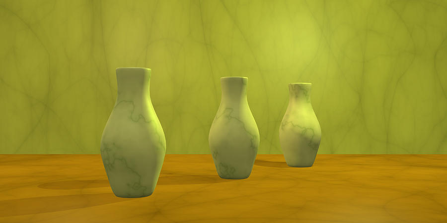 Three Vases II Digital Art by Gabiw Art