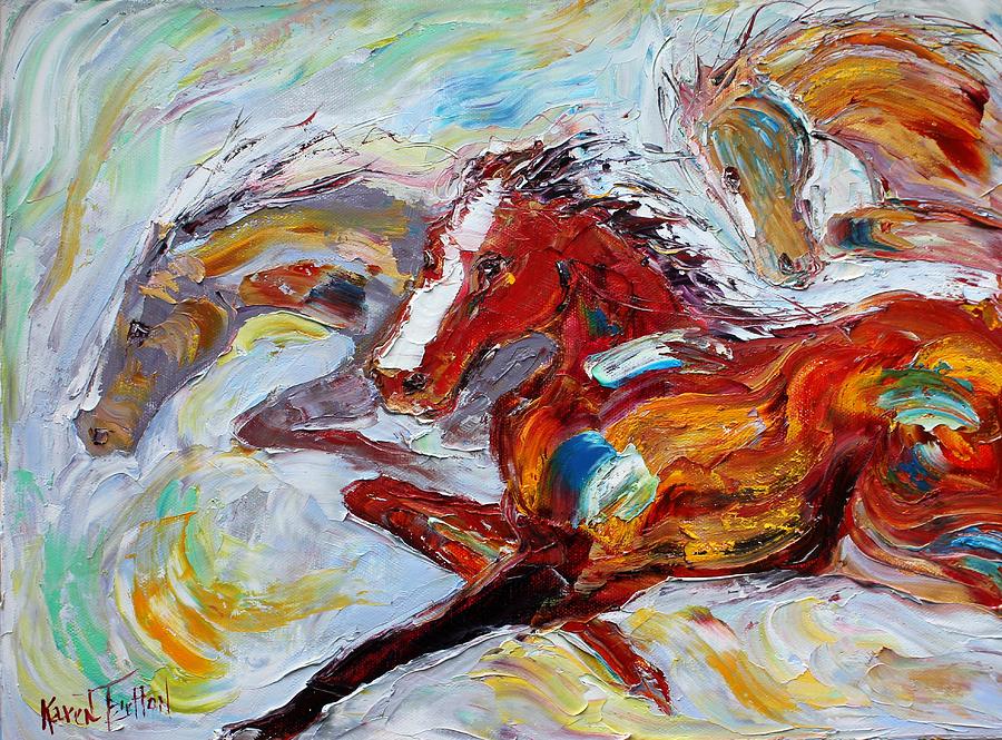 Three Wild and Free Painting by Karen Tarlton - Fine Art America