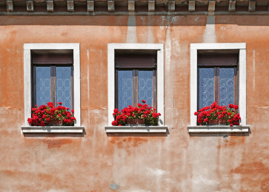 Three Windows in Venice Photograph by Brooke T Ryan