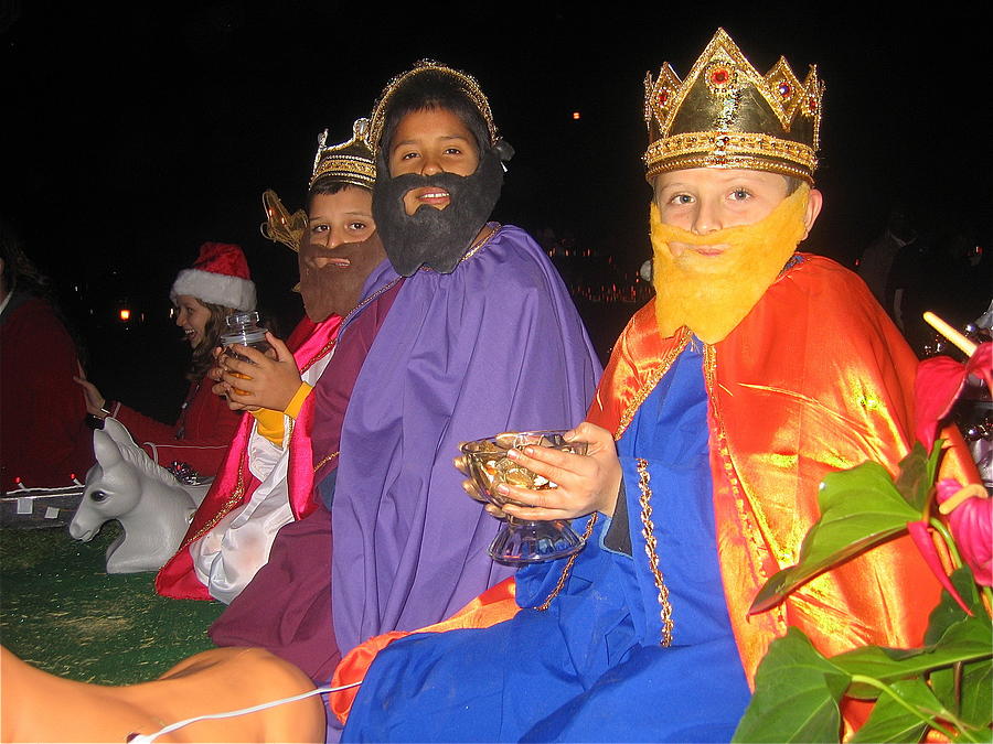 Three wise men on float Christmas parade Eloy Arizona 2005 Photograph by David Lee Guss