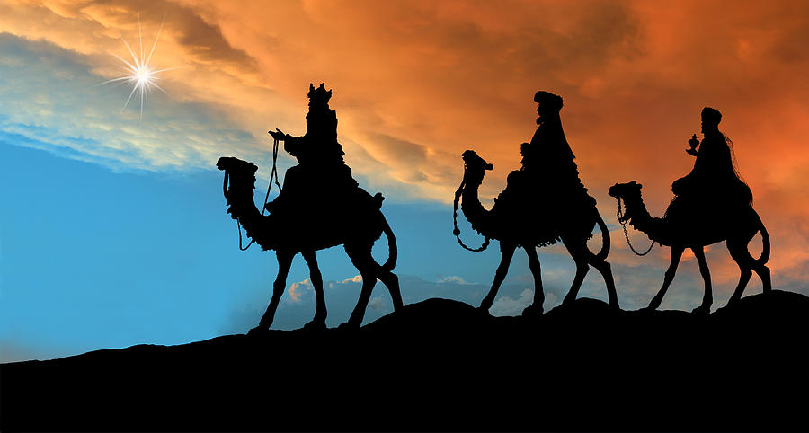 Three Wise Men (Photographed Silhouette) Photograph by Liliboas