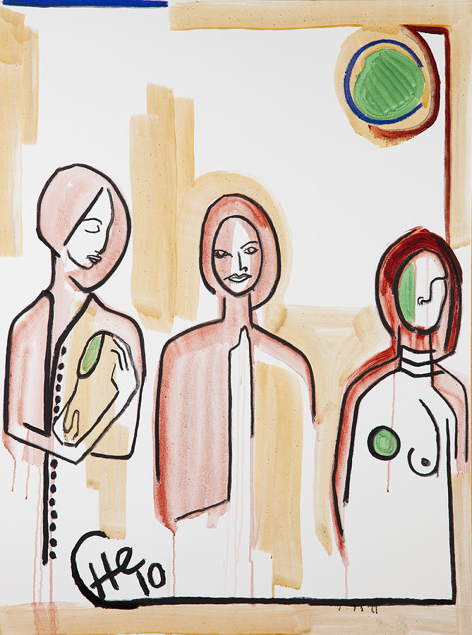 Three Women 40x30 Painting by Hans Magden