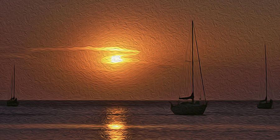 Three Yachts Digital Art by Roy Pedersen