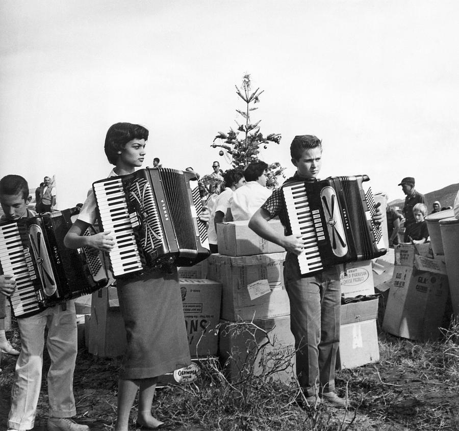 Three Young Accordion Players Photograph by Underwood Archives