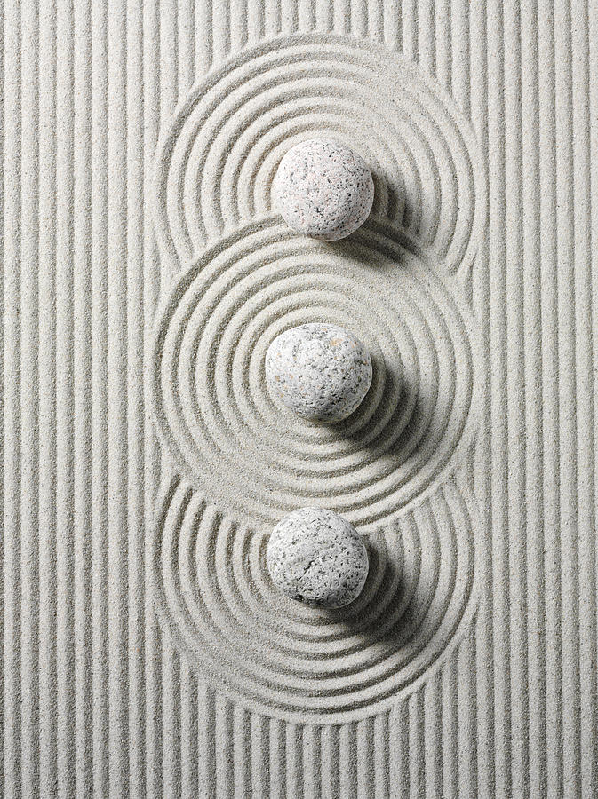Three Zen Stones and Circles Photograph by Wragg