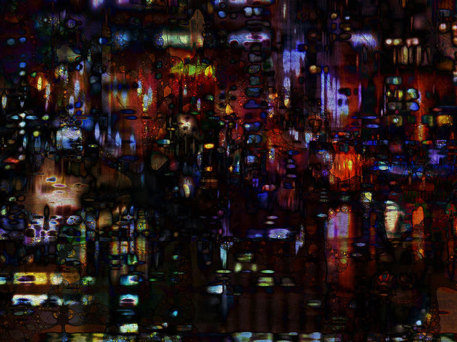 Through Rain Soaked Glass Mixed Media by Kiki Art