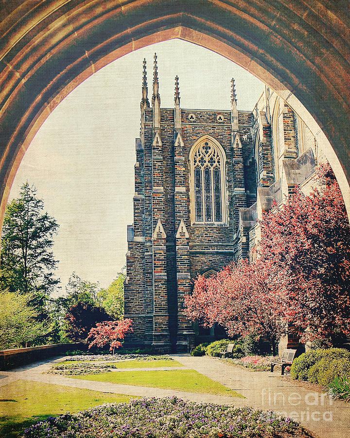 Duke University Chapel Photograph - Through the Arch by Kadwell Enz