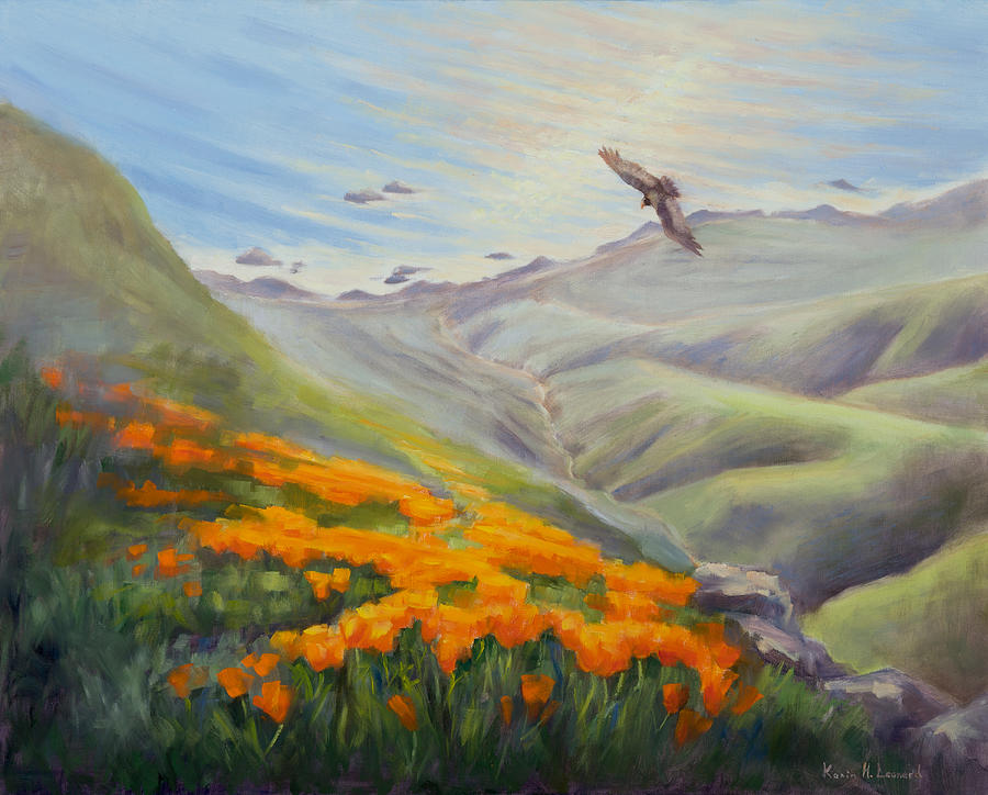 Bird Painting - Through the Eyes of the Condor by Karin  Leonard