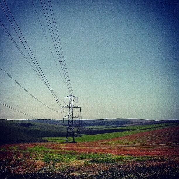 Pylons Photograph - Through the Fields by Rosie Does