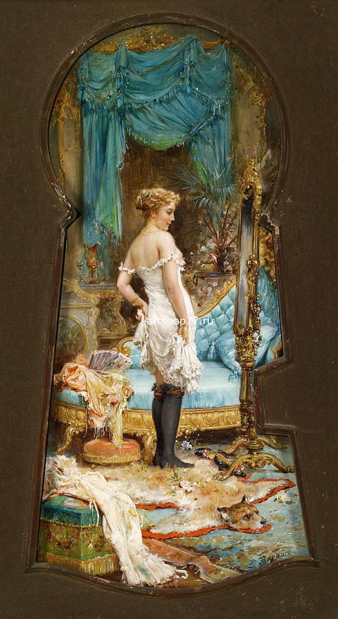 Through the Keyhole 2 Painting by Hans Zatzka - Fine Art America