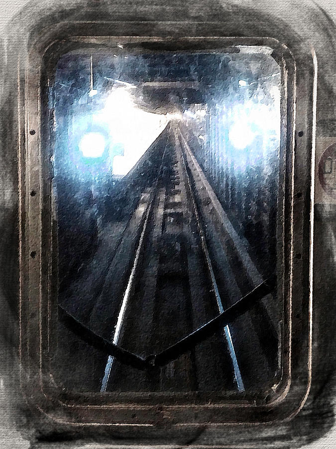 Through The Last Subway Car Window 2 Painting by Tony Rubino
