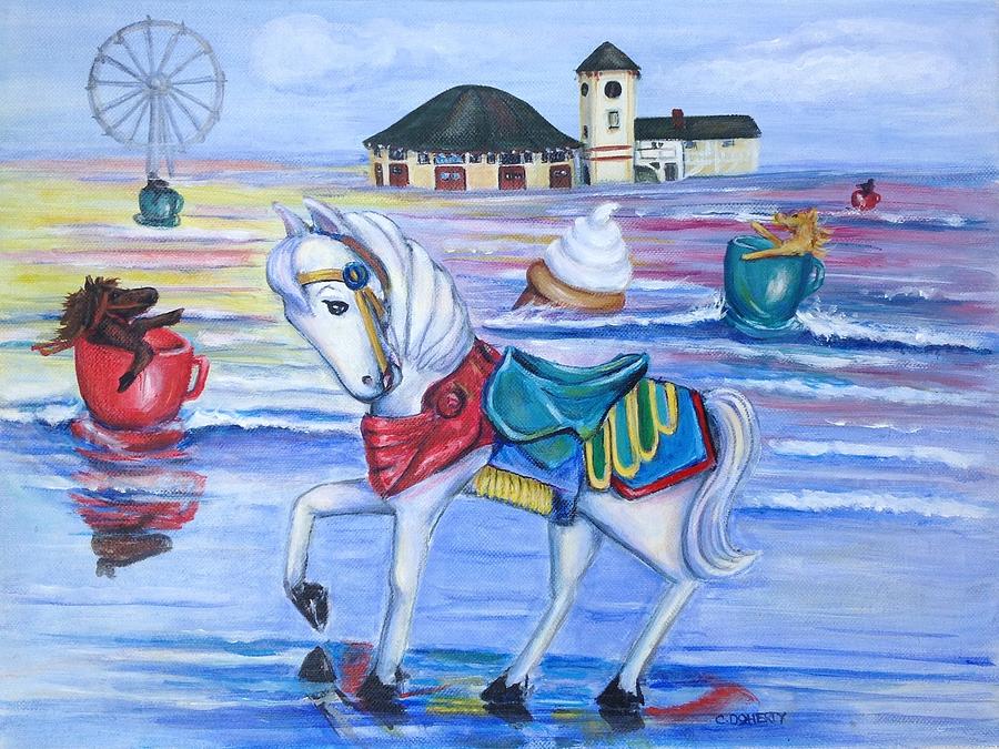 Horse Painting - Through The Looking Glass by Cathi Doherty
