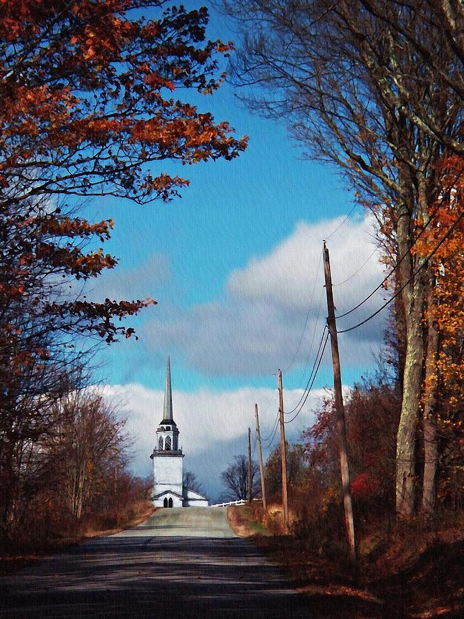 Through The Trees View Of The Norlands Church Steeple Photograph by Joy Nichols