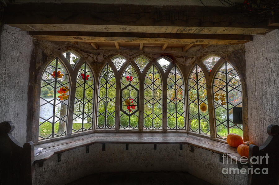 Pumpkin Photograph - Through the Window at the Gothic Cottage Stourhead by Clare Bambers