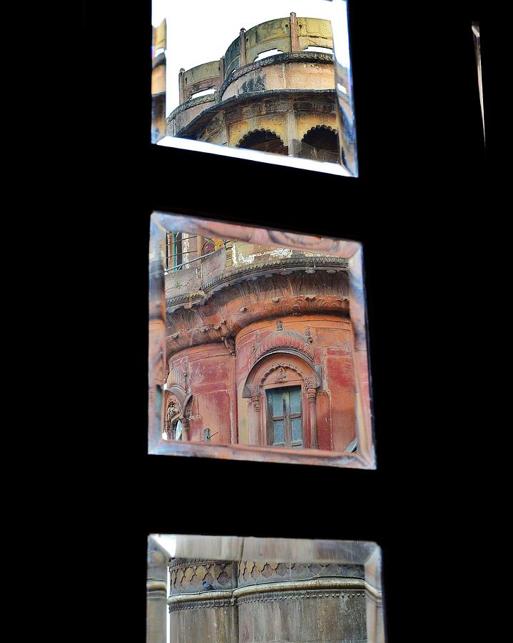 Through the Window  - Varanasi India Photograph by Kim Bemis