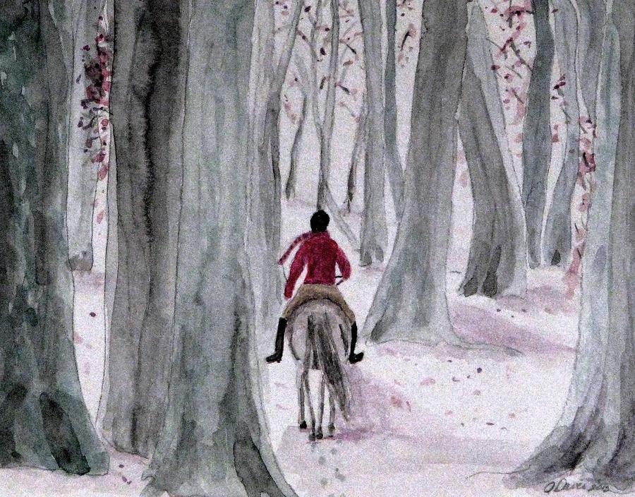 Horse Painting - Through The Woods by Angela Davies