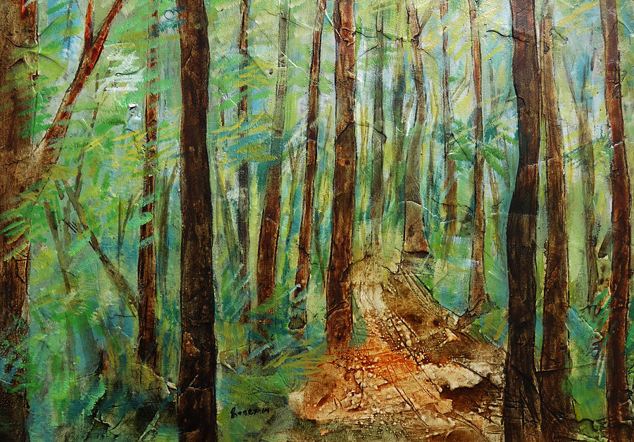 Through The Woods Painting by Ronex Ahimbisibwe