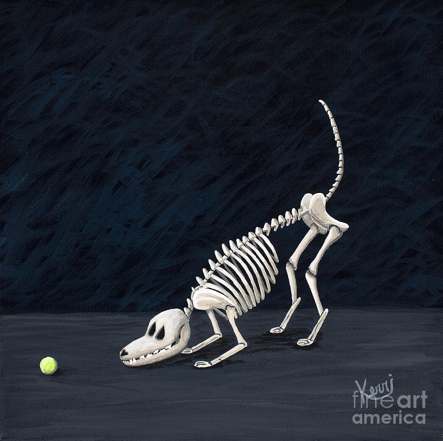 Halloween Painting - Throw The Ball by Kerri Sewolt
