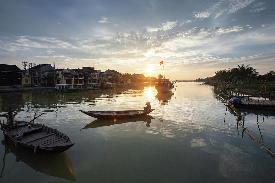 Thu Bon Riverside In Hoi An At Dusk Photograph by 117 Imagery