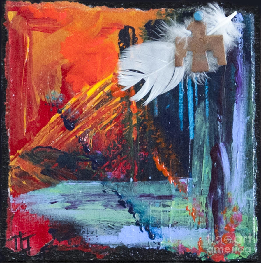 Thunder Bird Abstract Painting by Tracy L Teeter 
