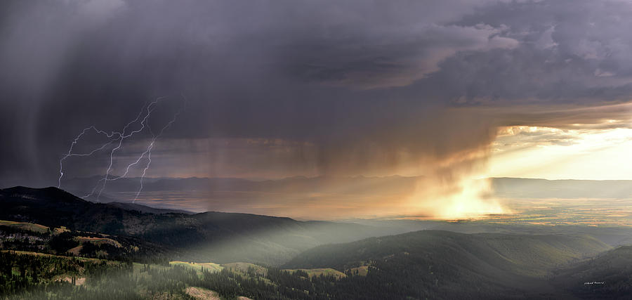 Thunder Shower and Lightning over Teton Valley #1 Photograph by Leland D Howard