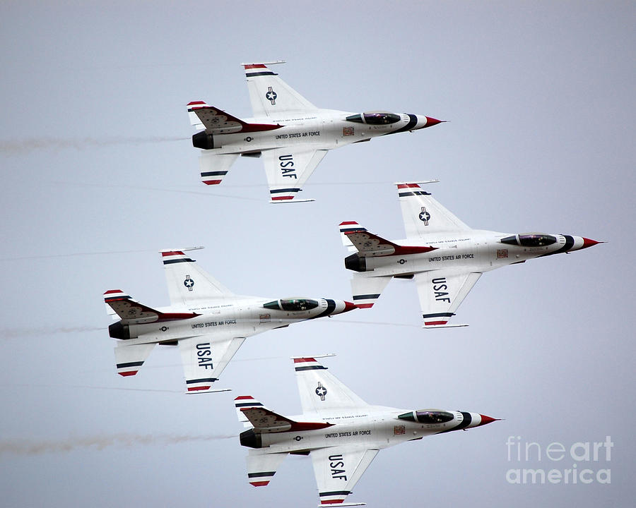 Thunderbird Jet Team Up Close Photograph by Debra Thompson