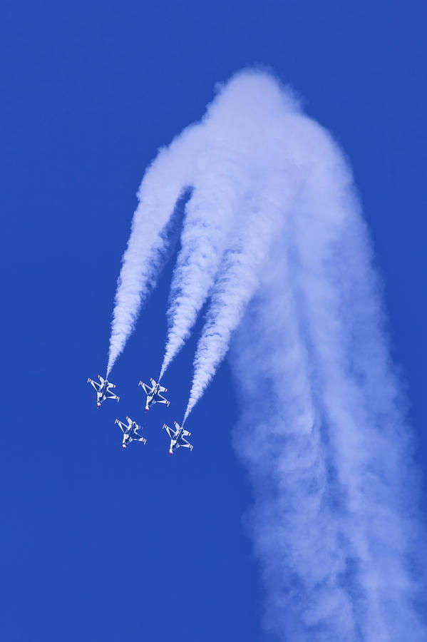 Thunderbirds Diamond Formation Downwards Photograph by Donna Corless