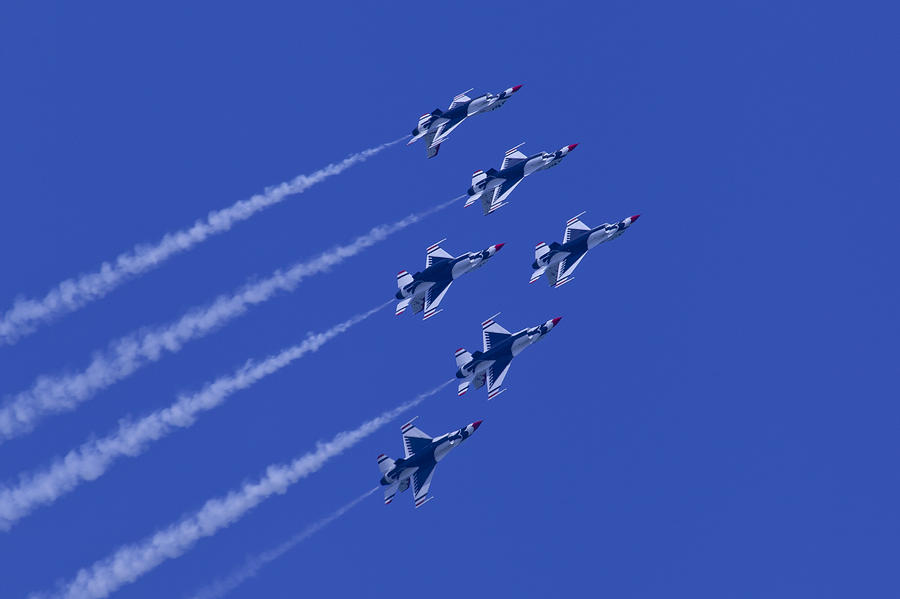 Thunderbirds Diamond Formation With 6 Photograph by Donna Corless