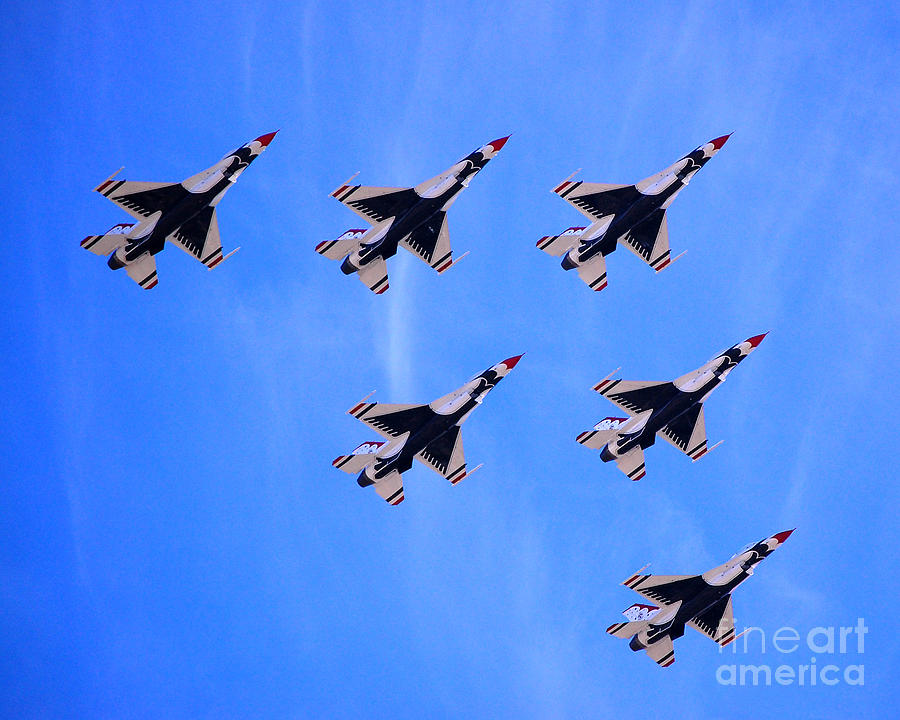 Thunderbirds Formation of 6 Photograph by Debra Thompson