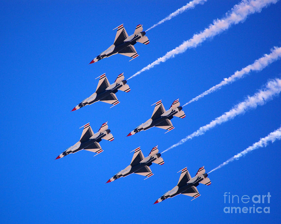 Thunderbirds Jet Team Flying Fast Photograph by Debra Thompson